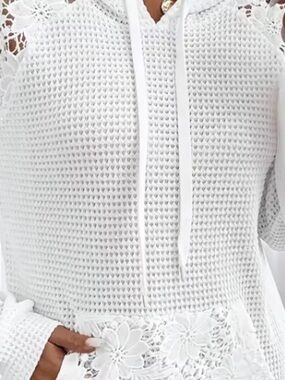 White Lace  Hooded Sweatshirt